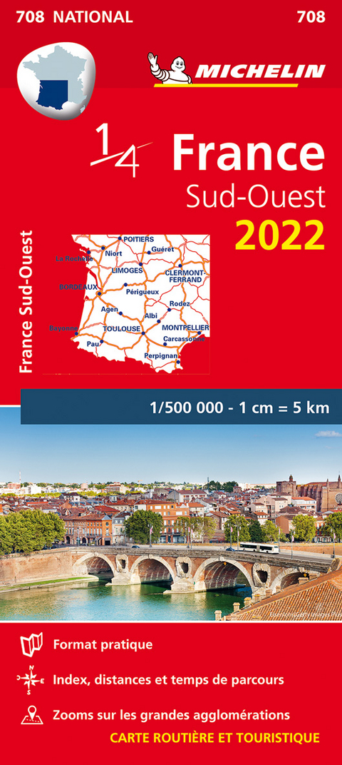 Southwestern France 2022 - Michelin National Map 708