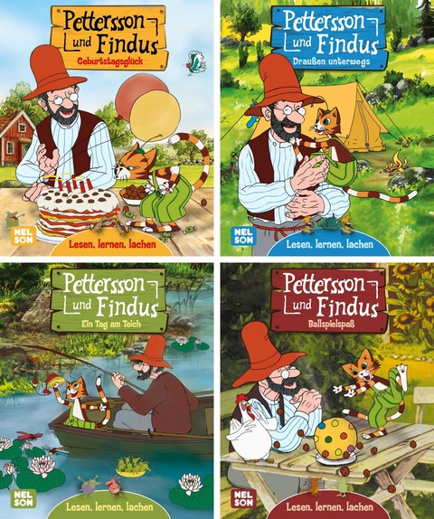 Nelson Mini-B&uuml;cher: 4er Pettersson und Findus 1-4