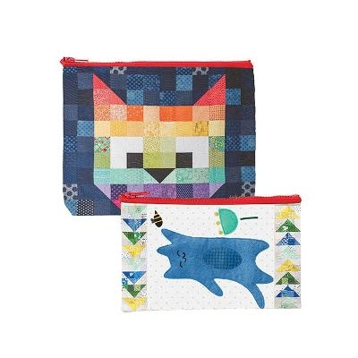 Patchwork Cats Eco Pouch Set - Pamela Jane Morgan