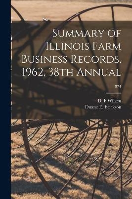 Summary of Illinois Farm Business Records, 1962, 38th Annual; 874 - 