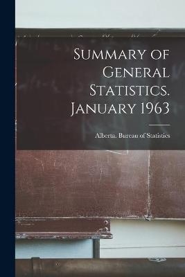 Summary of General Statistics. January 1963