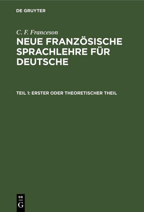 Erster oder theoretischer Theil