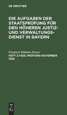 Pr&uuml;fung November 1925