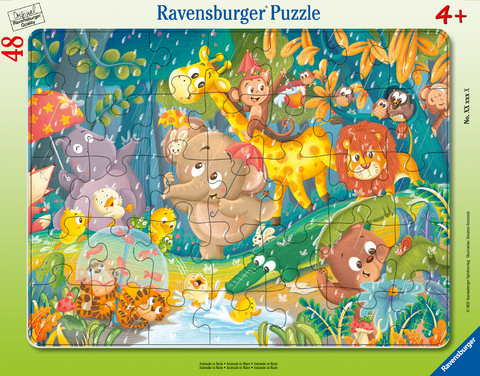 Ravensburger Kinderpuzzle - 05177 Es regnet! - Rahmenpuzzle f&uuml;r Kinder ab 4 Jahren, mit 48 Teilen