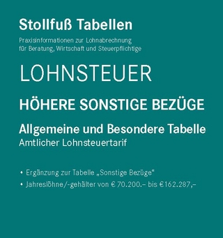 Tabelle, Lohnsteuer 2022 Höhere Sonstige Bezüge