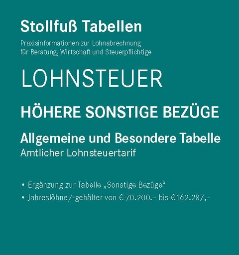 Tabelle, Lohnsteuer 2022 H&ouml;here Sonstige Bez&uuml;ge