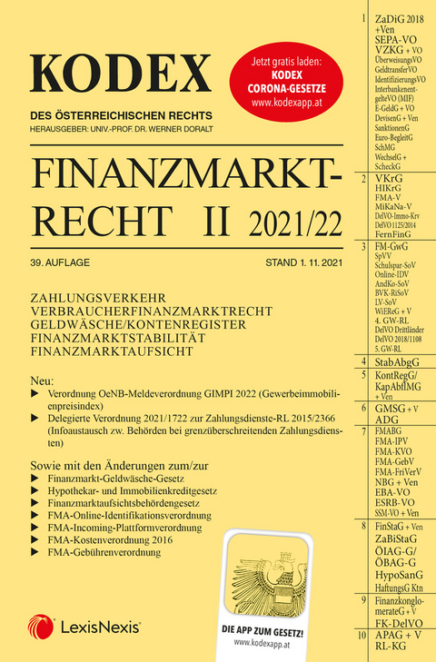 KODEX Finanzmarktrecht Band II 2021/22 - inkl. App - 