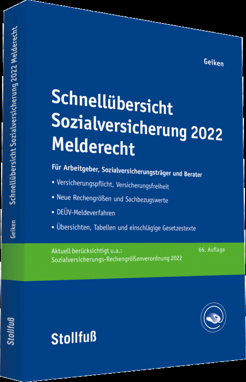 Schnell&uuml;bersicht Sozialversicherung 2022 Melderecht - Manfred Geiken