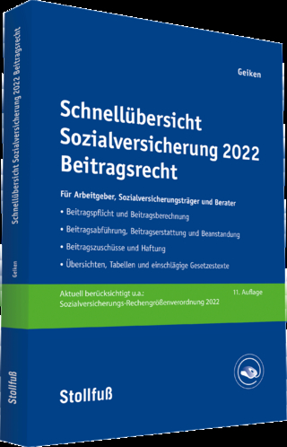 Schnellübersicht Sozialversicherung 2022 Beitragsrecht