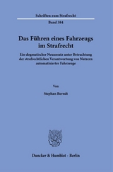 Das F&uuml;hren eines Fahrzeugs im Strafrecht. - Stephan Berndt