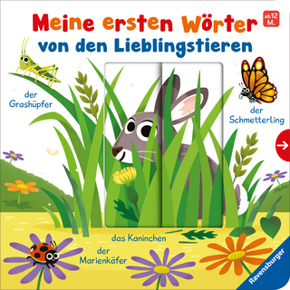 Meine ersten Wörter von den Lieblingstieren - Sprechen lernen mit großen Schiebern und Sachwissen für Kinder ab 12 Monaten