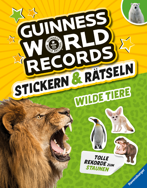 Guinness World Records Stickern und R&auml;tseln: Wilde Tiere - Martine Richter, Eddi Adler