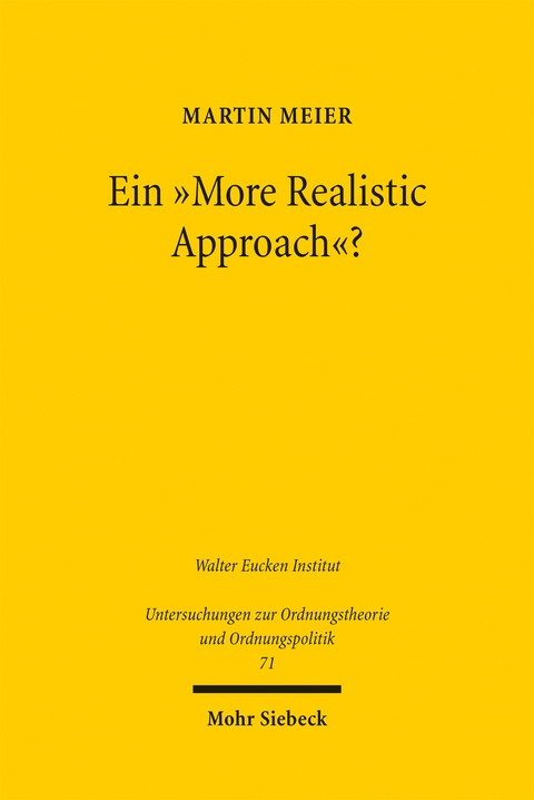 Ein "More Realistic Approach"? - Martin Meier
