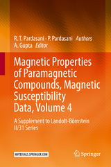 Magnetic Properties of Paramagnetic Compounds, Magnetic Susceptibility Data, Volume 4 - R.T. Pardasani, P. Pardasani