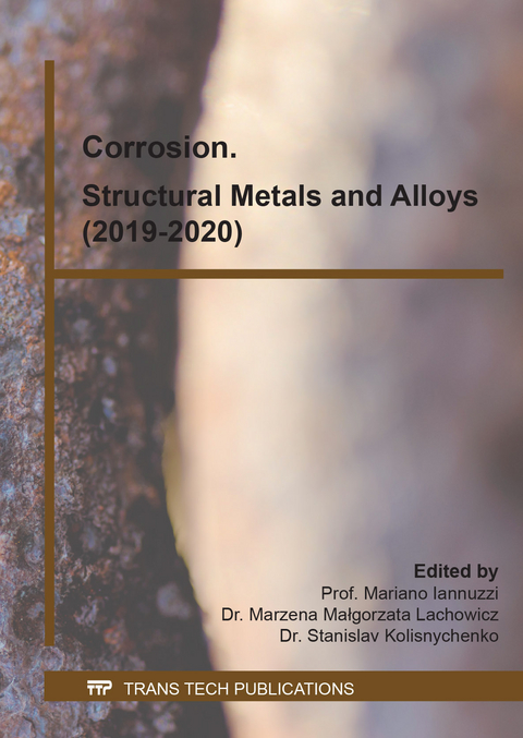 Corrosion. Structural Metals and Alloys (2019-2020) - 