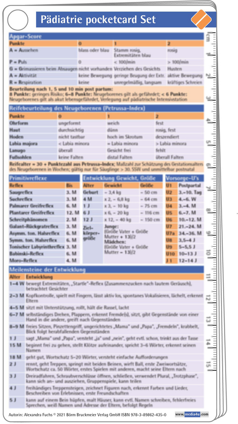 P&auml;diatrie pocketcard Set - Alexandra Fuchs