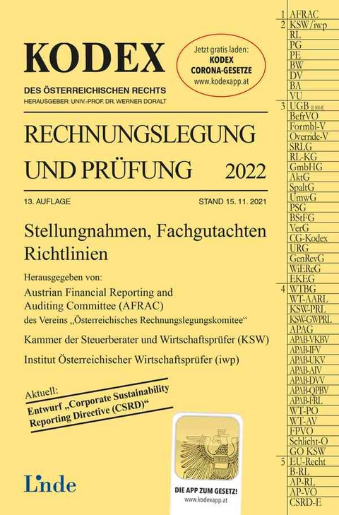 KODEX Rechnungslegung und Pr&uuml;fung 2022 - Werner Gedlicka, Markus Knotek, Katharina Bakel-Auer