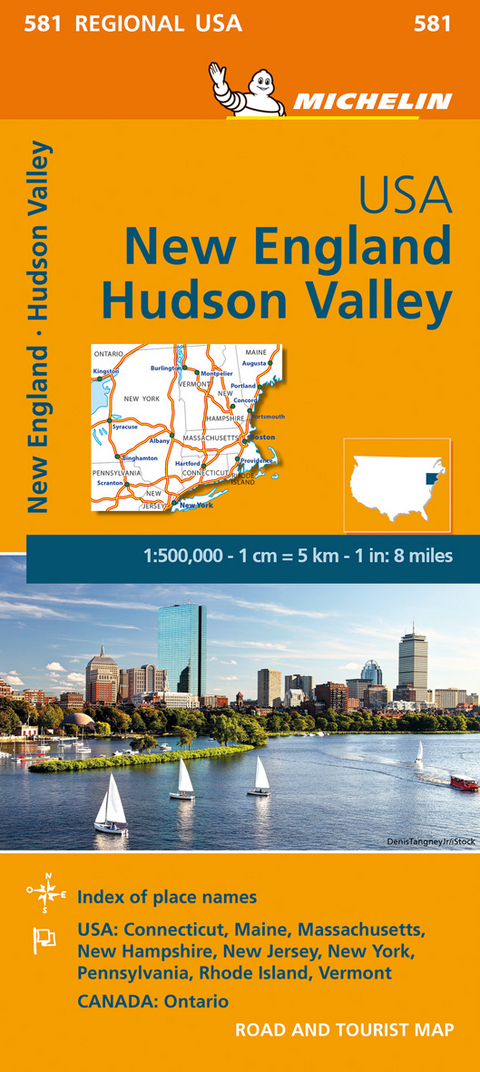 New England, Hudson Valley - Michelin Regional Map 581 -  Michelin