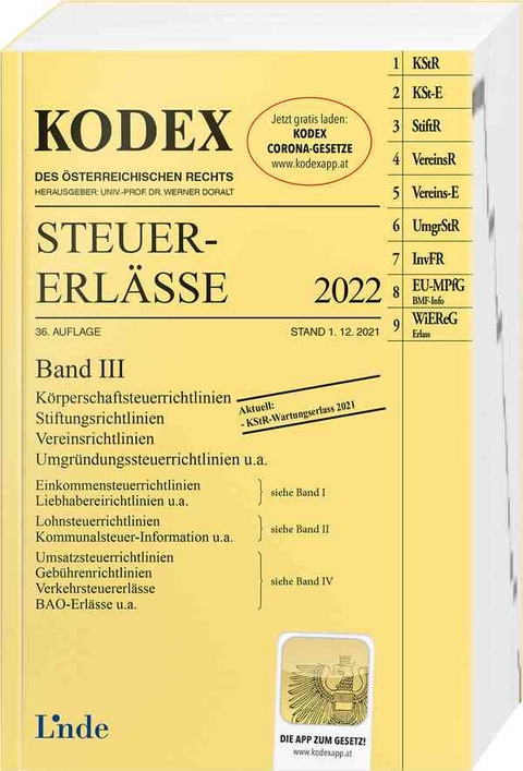 KODEX Steuer-Erl&auml;sse 2022 Band III - Elisabeth Titz-Fr&uuml;hmann