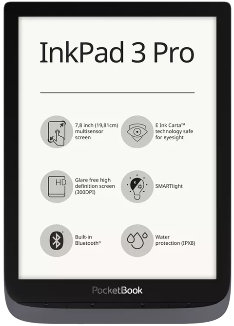 Pocketbook InkPad 3 Pro - metallic grey, E-Book Reader