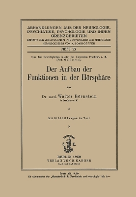 Der Aufbau der Funktionen in der H&ouml;rsph&auml;re - W. B&ouml;rnstein