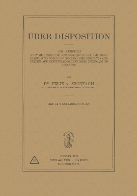 &Uuml;ber Disposition - F. von Szontagh