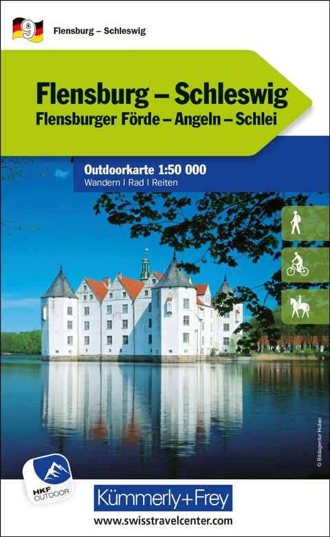 K&uuml;mmerly+Frey Outdoorkarte Deutschland 9 Flensburg, Schleswig 1:50.000