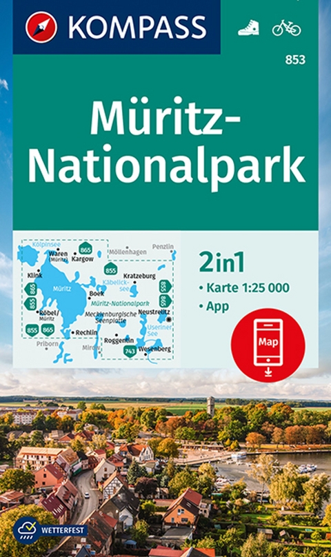 KOMPASS Wanderkarte 853 M&uuml;ritz-Nationalpark 1:25.000
