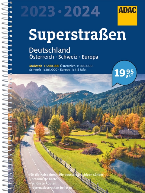 ADAC Superstra&szlig;en 2023/2024 Deutschland 1:200.000, &Ouml;sterreich, Schweiz 1:300.000