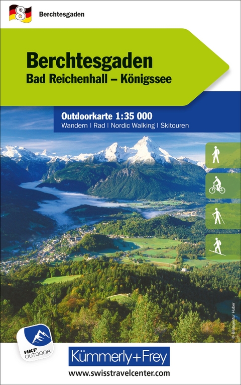 K&uuml;mmerly+Frey Outdoorkarte Deutschland 8 Berchtesgaden 1:35.000