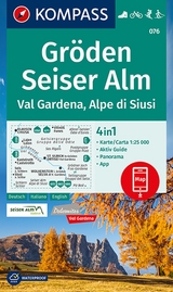 KOMPASS Wanderkarte 076 Gr&ouml;den, Seiser Alm, Val Gardena, Alpe di Siusi 1:25.000