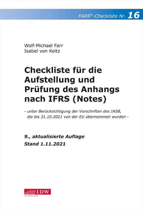 Farr, Checkliste 16 (Anhang n. IFRS), 9. A. - Wolf-Michael Farr