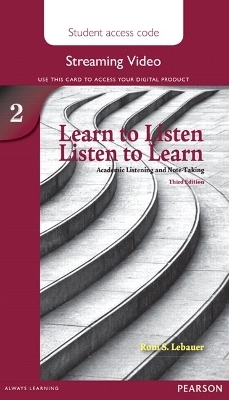 Learn to Listen, Listen to Learn 2 Streaming Video Access Code Card - Roni Lebauer