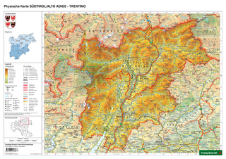Schreibtischunterlage DUO, Schulhandkarte Südtirol-Trentino 1:450.000