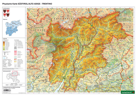 Schreibtischunterlage DUO, Schulhandkarte S&uuml;dtirol-Trentino 1:450.000