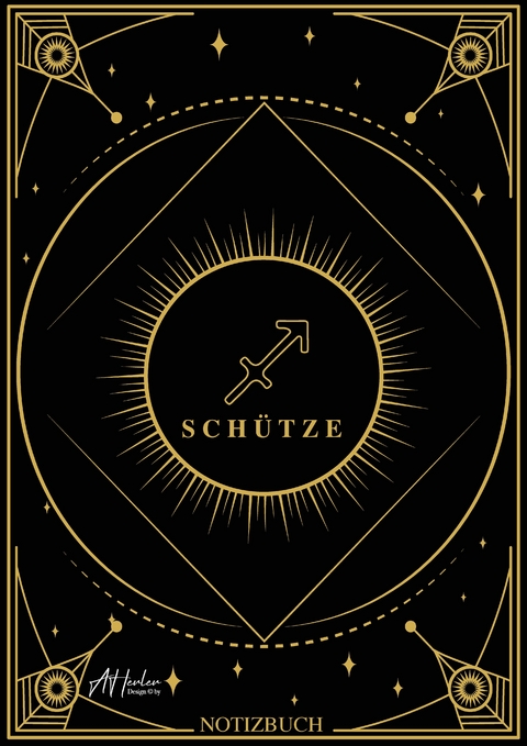 Edles Notizbuch Sternzeichen Sch&uuml;tze | Designed by Alfred Herler - Alfred Herler