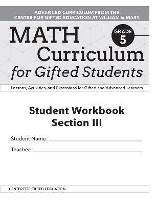 Math Curriculum for Gifted Students -  Clg of William and Mary/Ctr Gift Ed, Margaret McKowen Patti Jess