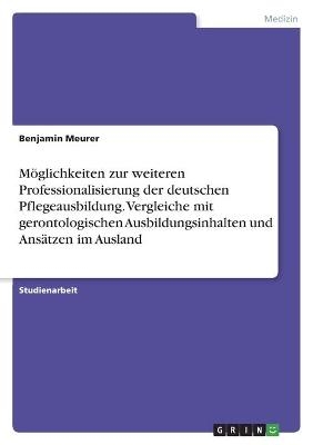 M&Atilde;&para;glichkeiten zur weiteren Professionalisierung der deutschen Pflegeausbildung. Vergleiche mit gerontologischen Ausbildungsinhalten und Ans&Atilde;&curren;tzen im Ausland - Benjamin Meurer