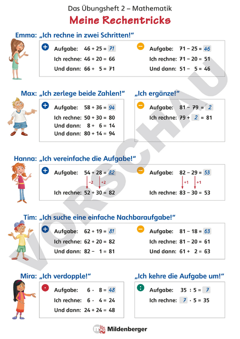 Das &Uuml;bungsheft Mathematik 2 &ndash; Poster Meine Rechentricks - Nina Simon, Hendrik Simon