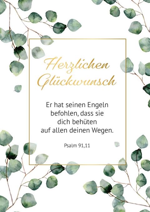 Doppelkarte "Er hat seinen Engeln befohlen, dass sie dich beh&uuml;ten auf allen deinen Wegen."