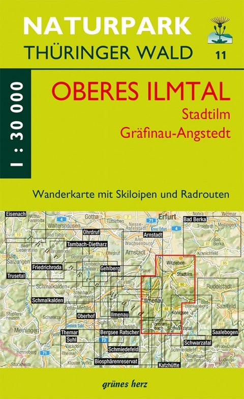 Wanderkarte Oberes Ilmtal, Stadtilm, Gr&auml;finau-Angstedt