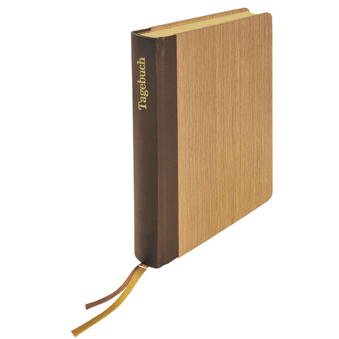 Tagebuch in Holzeinband Eiche natur geb&uuml;rstet - Hubert Wiermer