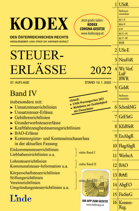KODEX Steuer-Erl&auml;sse 2022, Band IV - Michael Schilcher