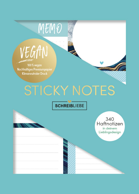 Sticky Notes "Marble Blue" vegan - 
