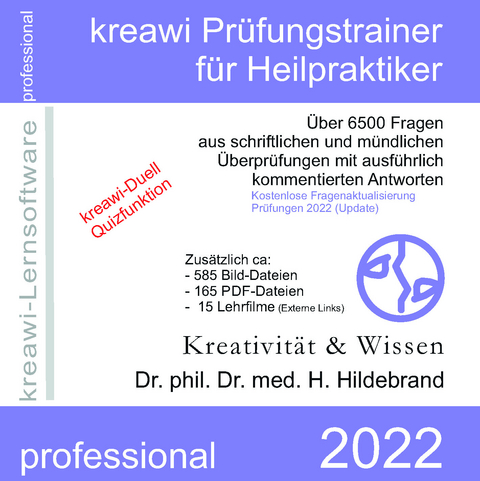kreawi Pr&uuml;fungstrainer f&uuml;r Heilpraktiker - Hartmut Hildebrand
