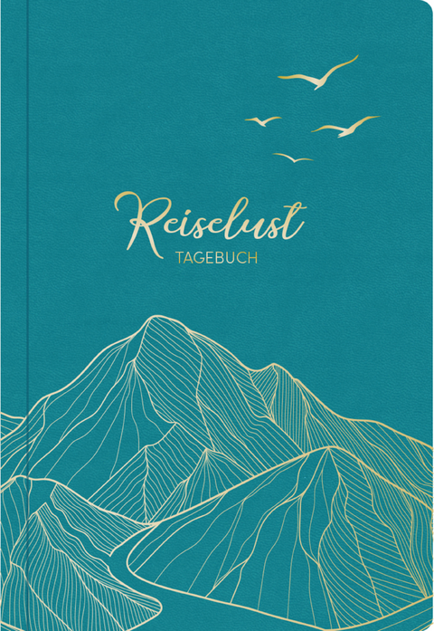 Reisetagebuch Soft Touch Petrol, veganes Leder - 