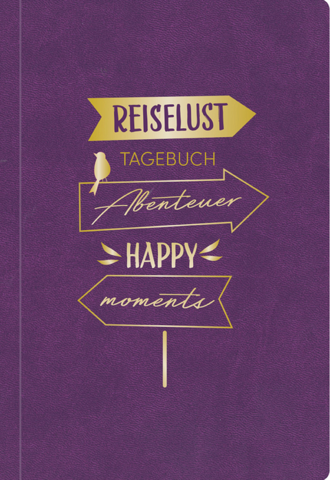 Reisetagebuch Soft Touch Purple, veganes Leder - 