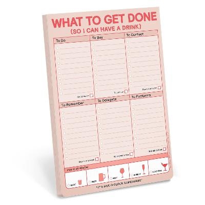 Knock Knock What to Get Done So I Can Have a Drink Pad (Pastel Version) - 
