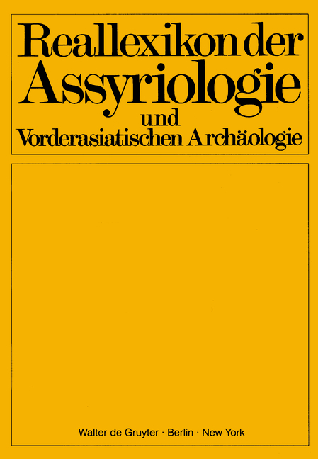Reallexikon der Assyriologie und Vorderasiatischen Arch&auml;ologie / Reallexikon der Assyriologie und Vorderasiatischen Arch&auml;ologie. Bd 12/Lieferung 7/8 - 