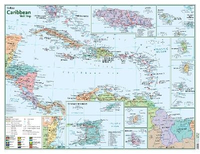 Caribbean Wall Map -  Collins Maps